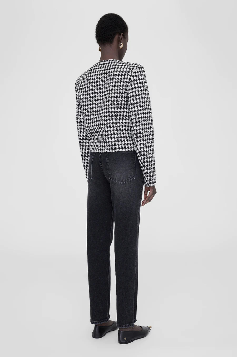 Cara Jacket - Cream And Black Houndstooth
