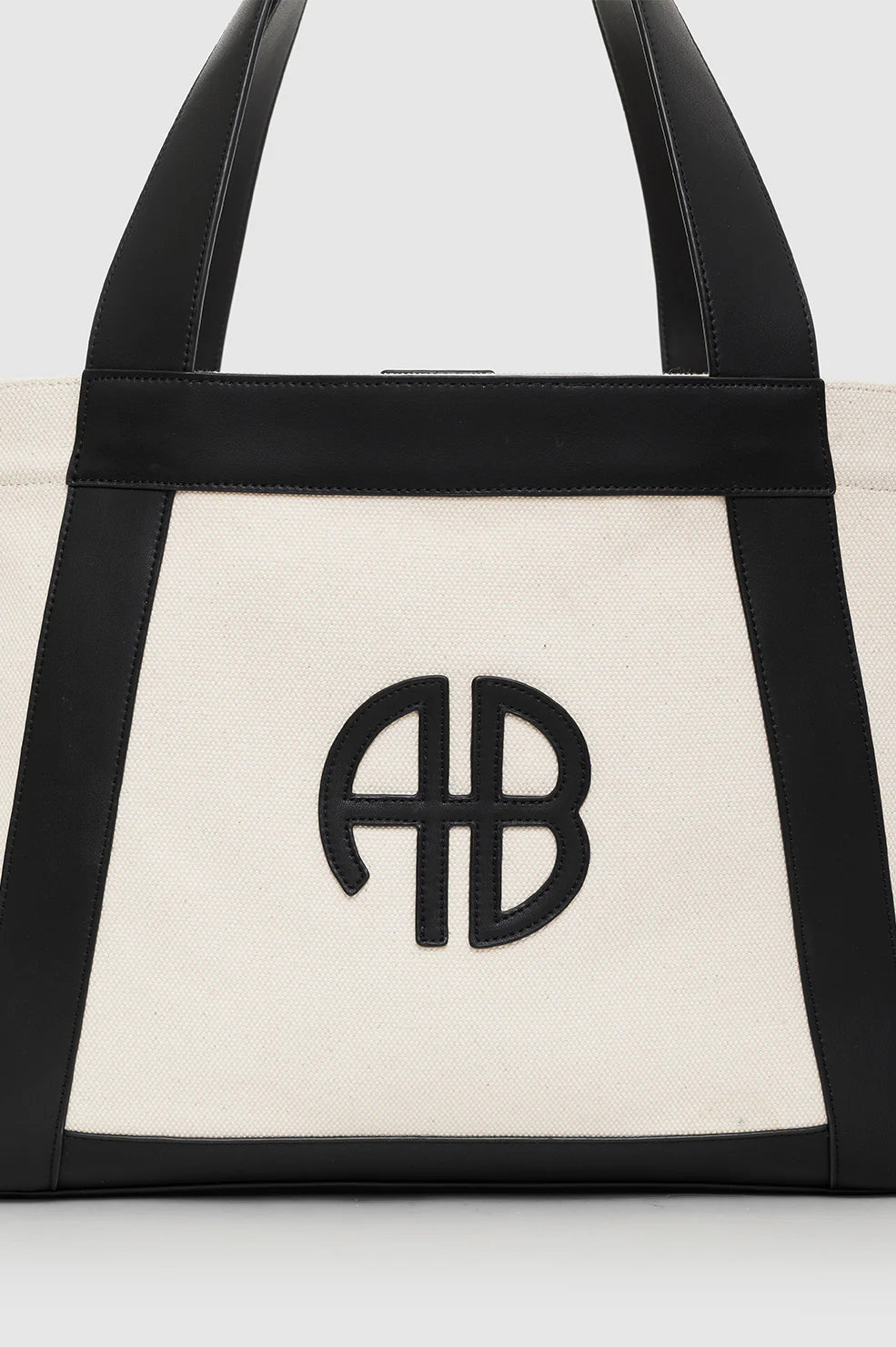 Cara Tote - Natural Canvas With Black