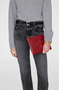 Lili Pouch - Red Pebbled