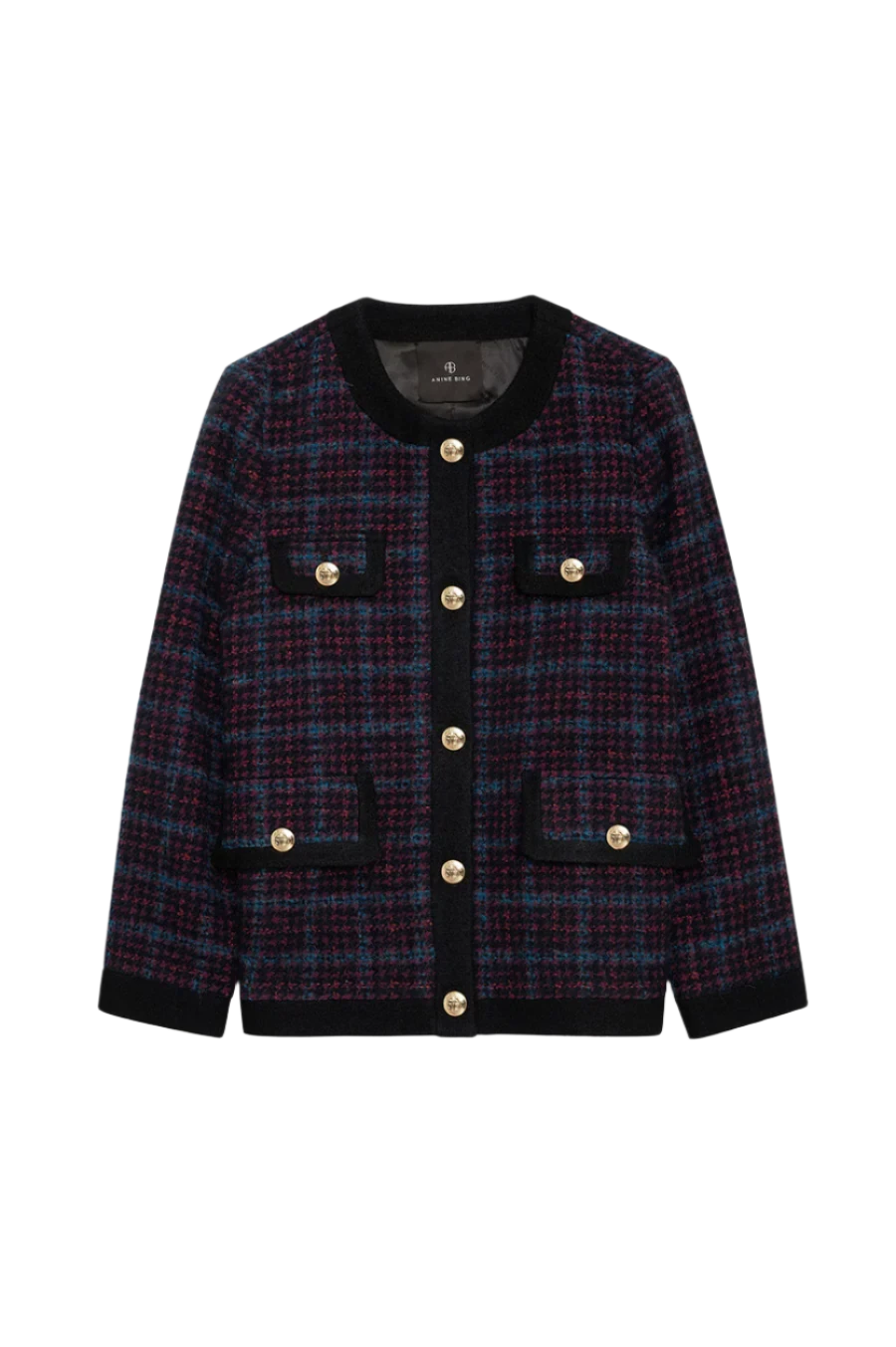 Lydia Jacket - Blue And Red Tweed