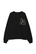 Miles Oversized Sweatshirt Letterman - Svart