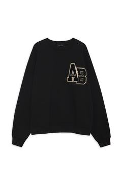 Miles Oversized Sweatshirt Letterman - Black