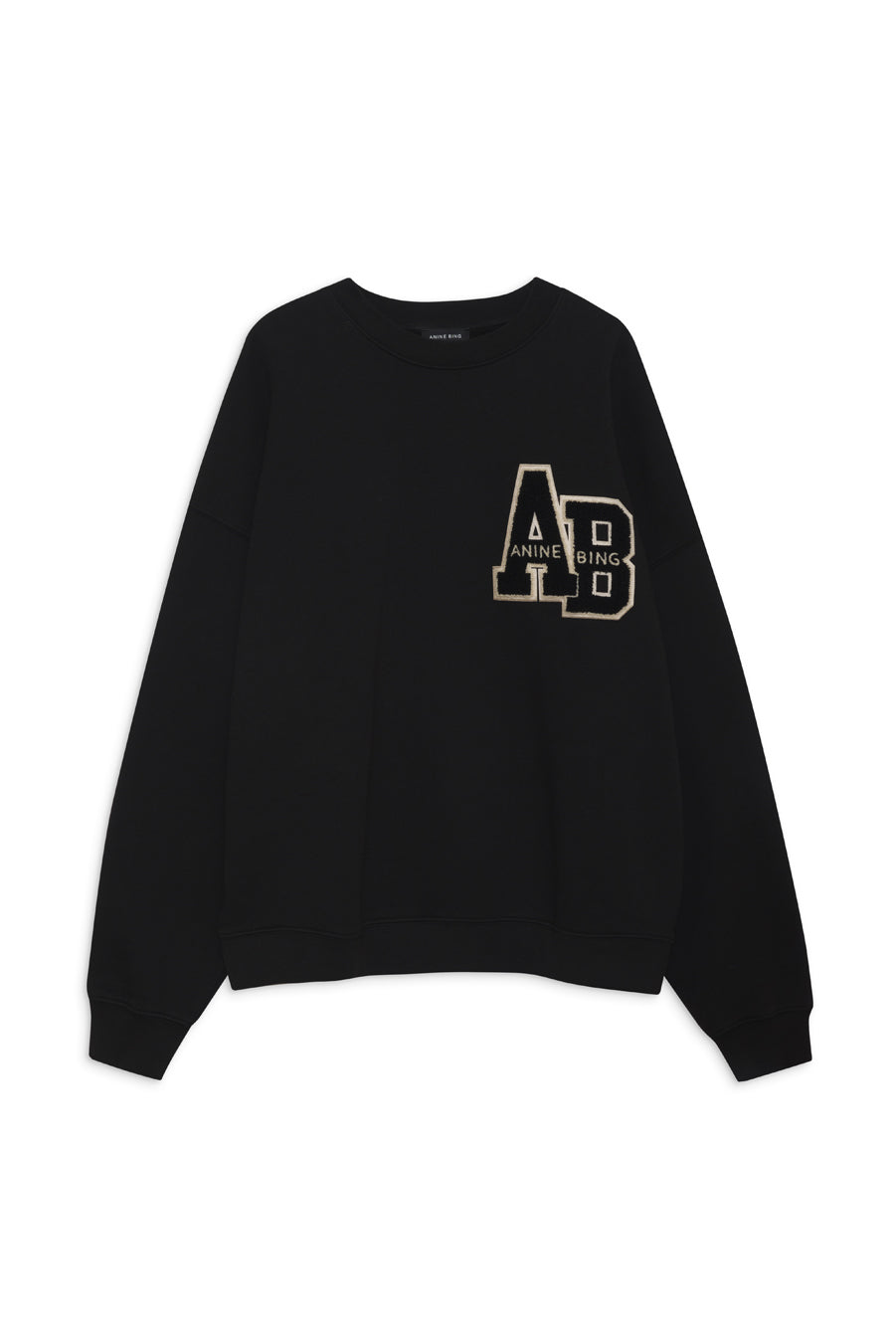 Miles Oversized Sweatshirt Letterman - Svart
