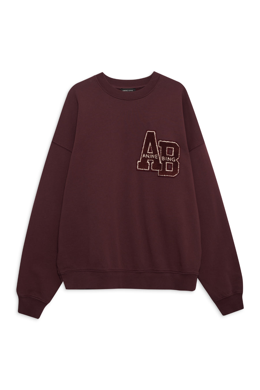 Miles Oversized Sweatshirt Letterman - Dark Burgundy