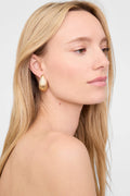 Ribbed Drop Earrings - Guld