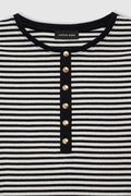 Alessia Tee - Cream And Black Stripe