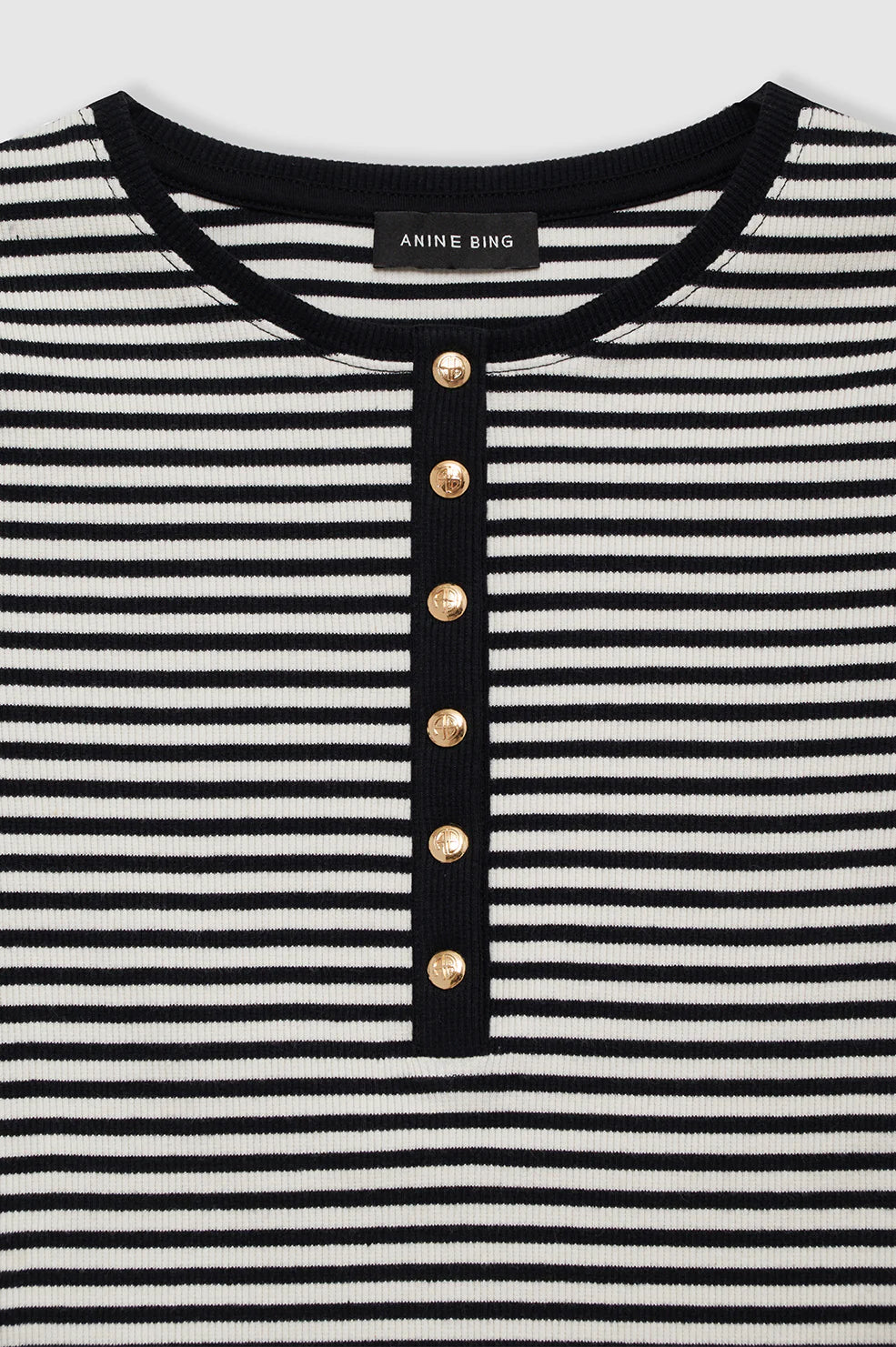Alessia Tee - Cream And Black Stripe
