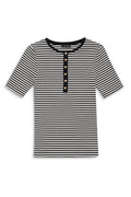 Alessia Tee - Cream And Black Stripe