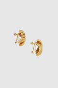 Crossover Ribbed Earrings - Guld