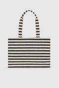 Lara Tote - Black And Natural Stripe