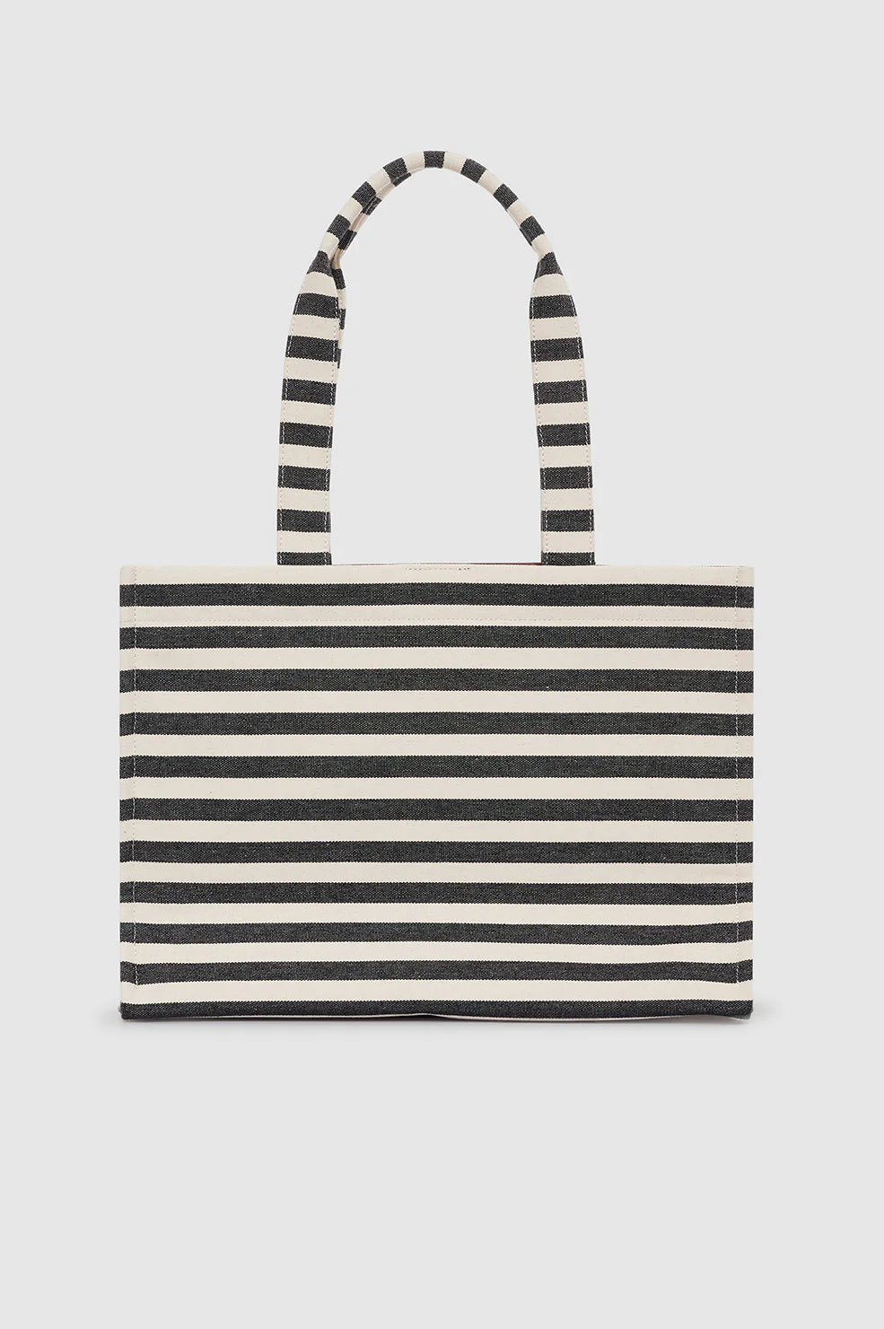 Lara Tote - Black And Natural Stripe