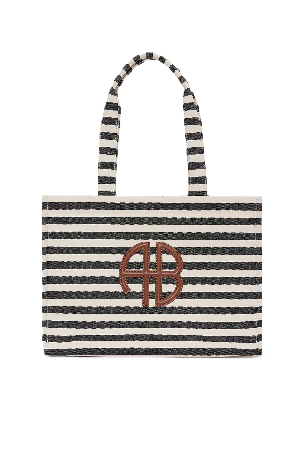 Lara Tote - Black And Natural Stripe
