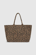 Leo Canvas Tote - Black And Brown Leopard
