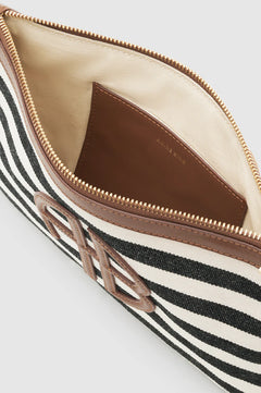Lili Pouch - Black And Natural Stripe