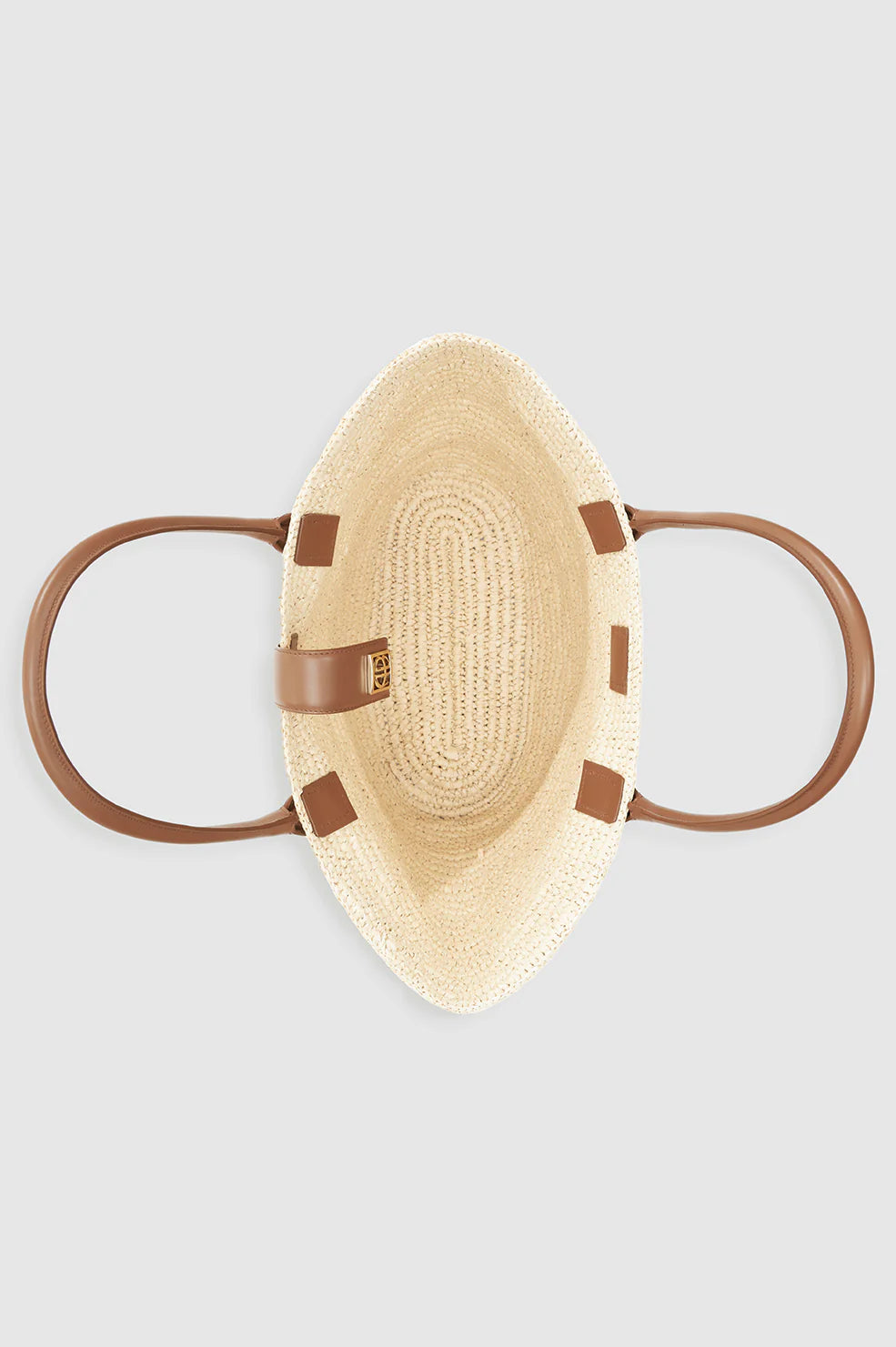 Lou Tote Monogram - Natural With Cognac