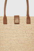 Lou Tote Monogram - Natural With Cognac