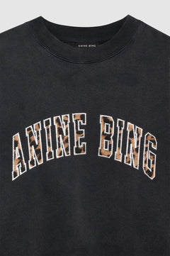 Miles Sweatshirt Anine Bing Leopard - Washed Black