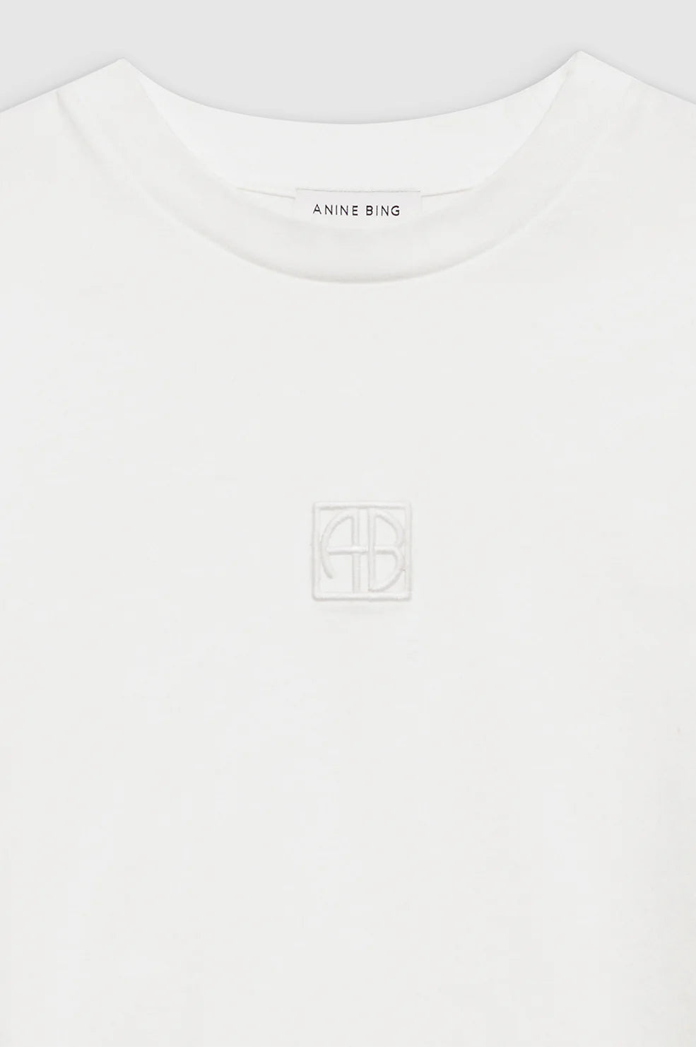 Myers Cropped Tee Framed Monogram - Ivory