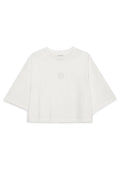 Myers Cropped Tee Framed Monogram - Ivory