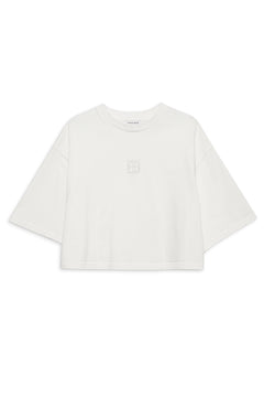 Myers Cropped Tee Framed Monogram - Ivory