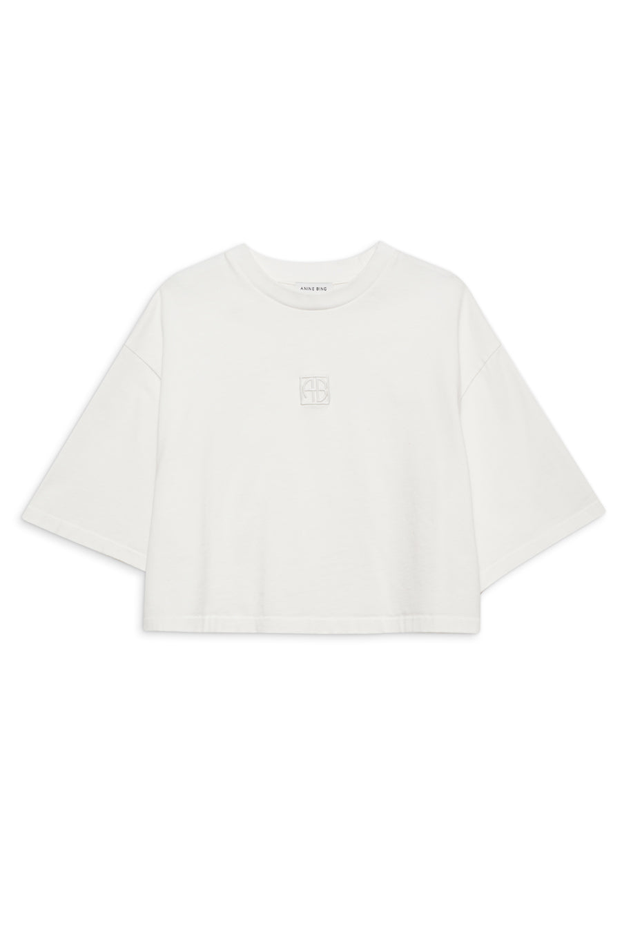 Myers Cropped Tee Framed Monogram - Ivory