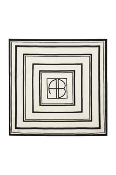 York Scarf - Ivory And Black Monogram