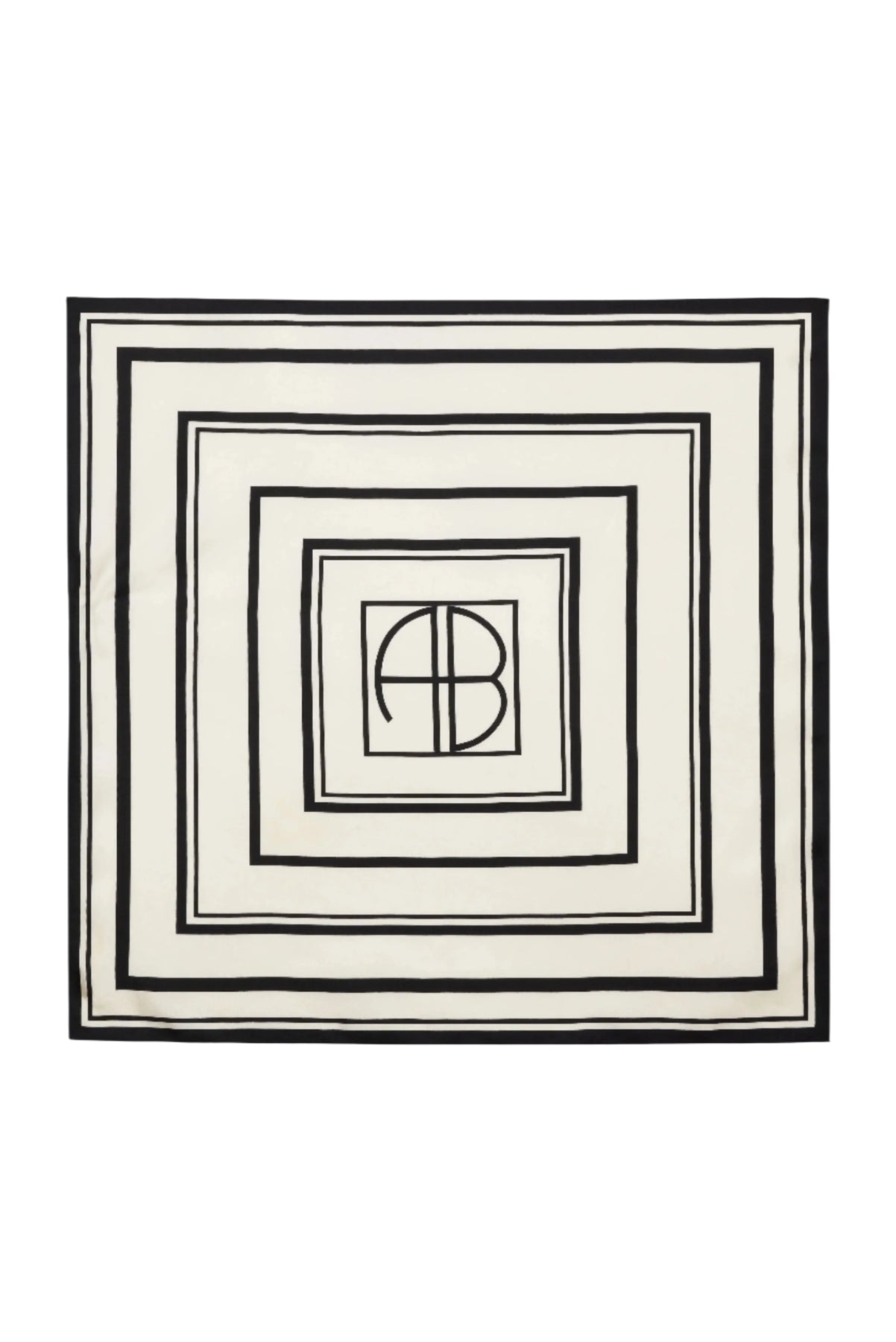 Anine Bing York Scarf - Ivory And Black Monogram