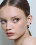Black Studs - Silver