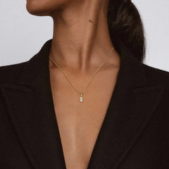 White Pendant Necklace - Gold