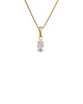 White Pendant Necklace - Guld