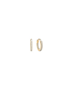 Stone Huggie Hoops 6mm - Gold