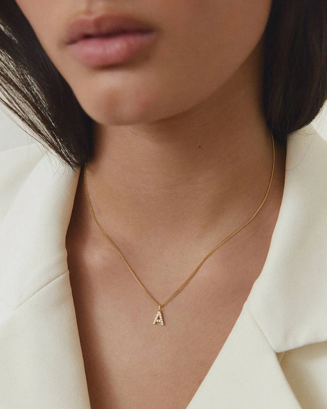 Stone Letter Charm - Guld