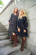 Astrid Crepe Dress - Navy Meadow
