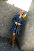Embla Cord Print Dress - Blue
