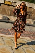 Jade Wave Dress - Black Pink