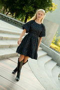 Svanhild Brocade Dress - Navy