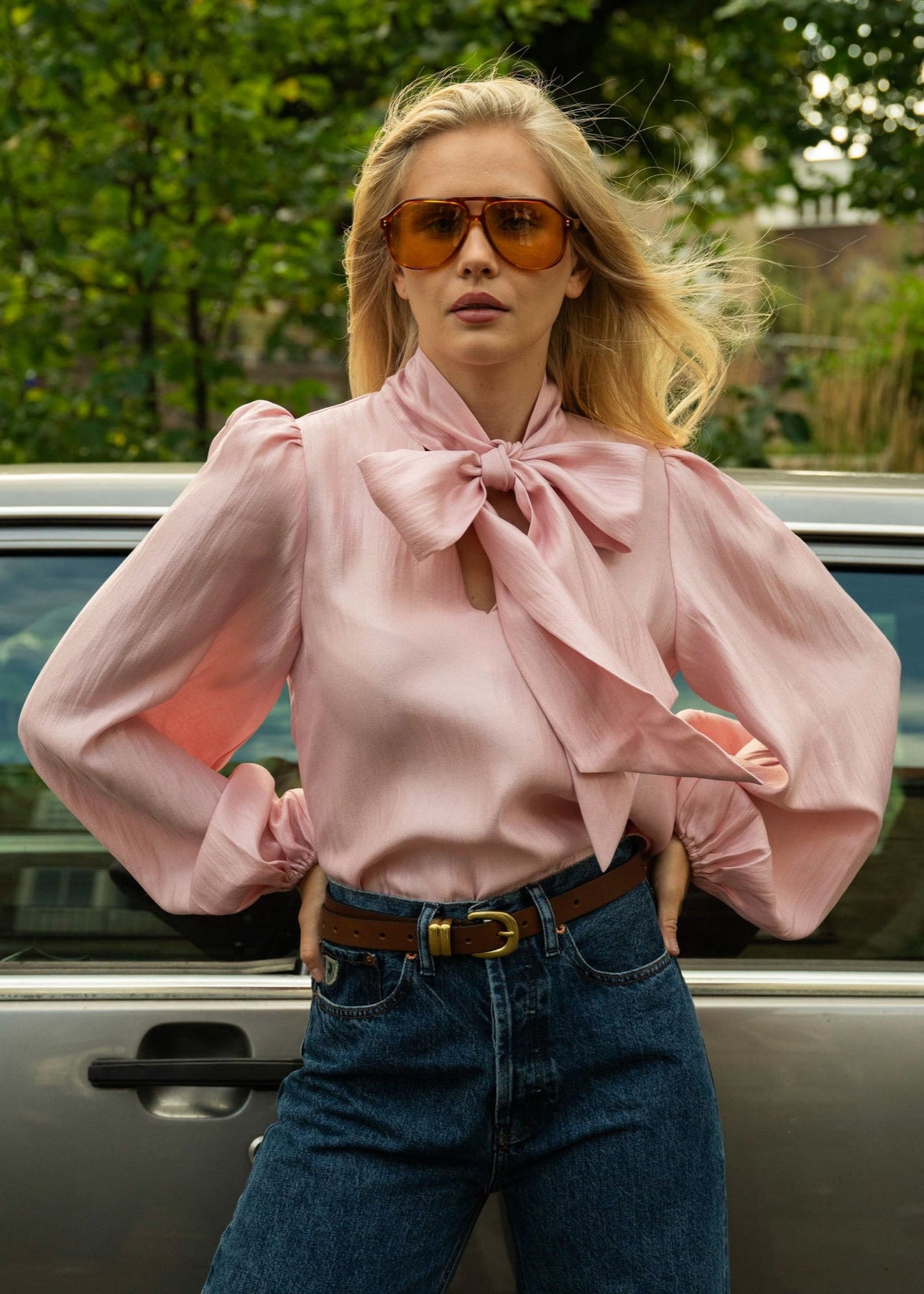 Jofrid Bow Blouse - Rosa