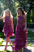 Idun Mini Dress - Fuchsia Flower