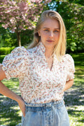 Signy Blouse - White Pink