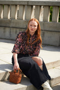 Ynina Golden Flower Blouse - Black
