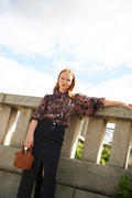 Ynina Golden Flower Blouse - Black