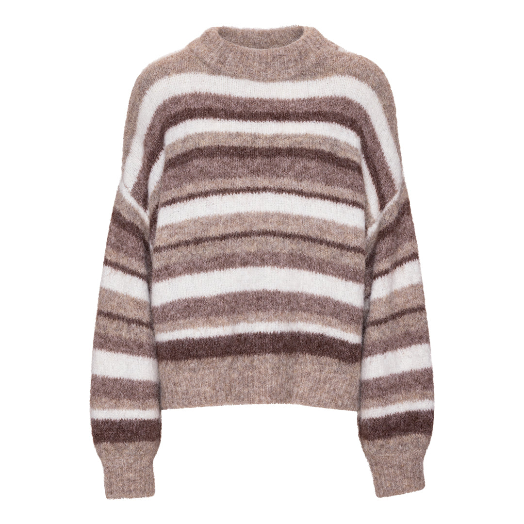 Patrisia Knit Pullover - Brown/White