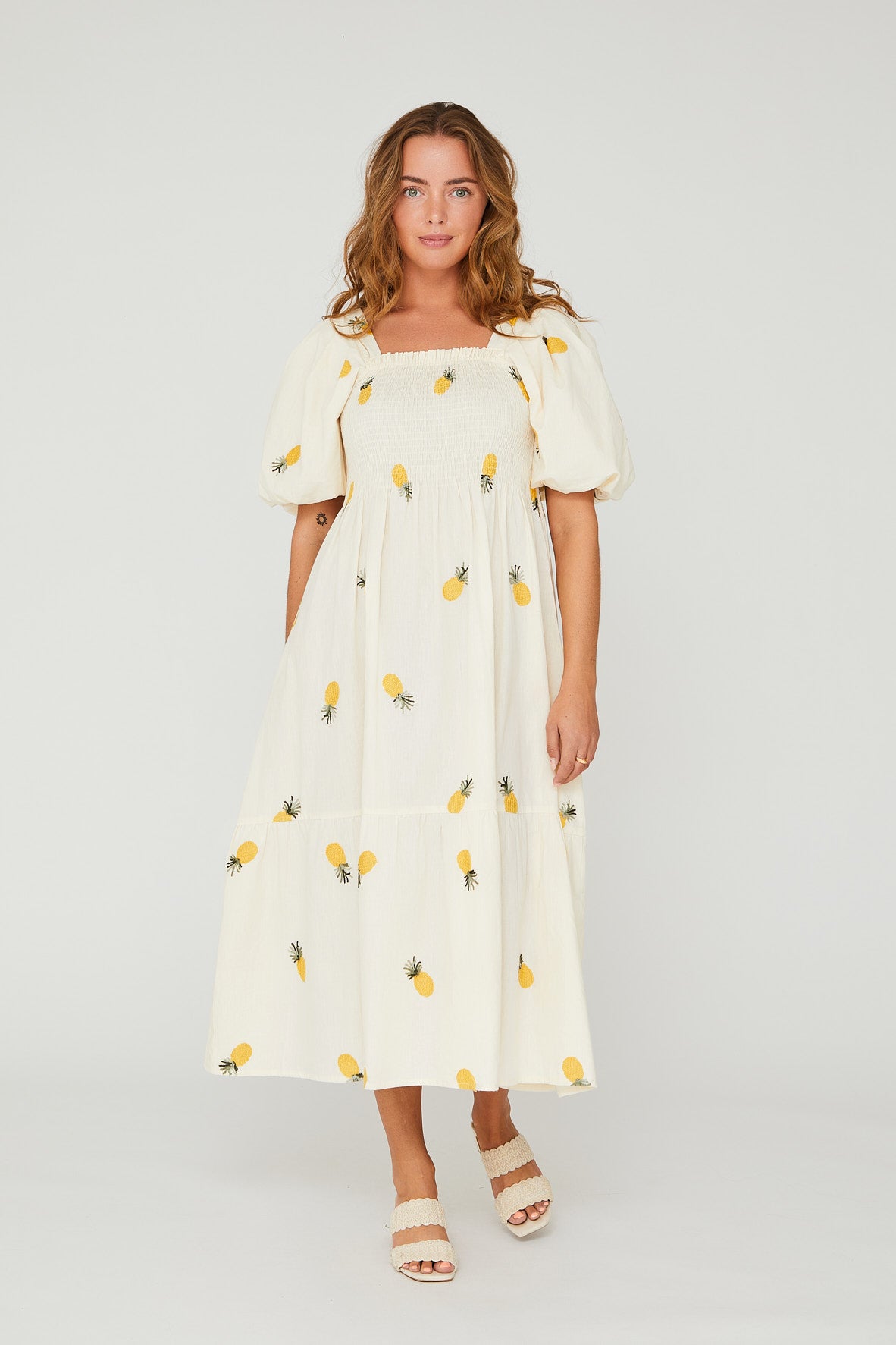 Cheri Fruit Dress - Sand/Yellow