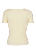 Rib Knit Short Sleeve Top - Off White