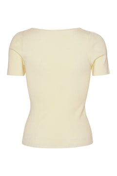 Rib Knit Short Sleeve Top - Off White