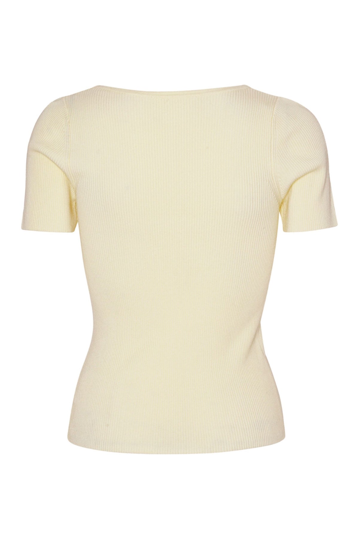 Rib Knit Short Sleeve Top - Off White