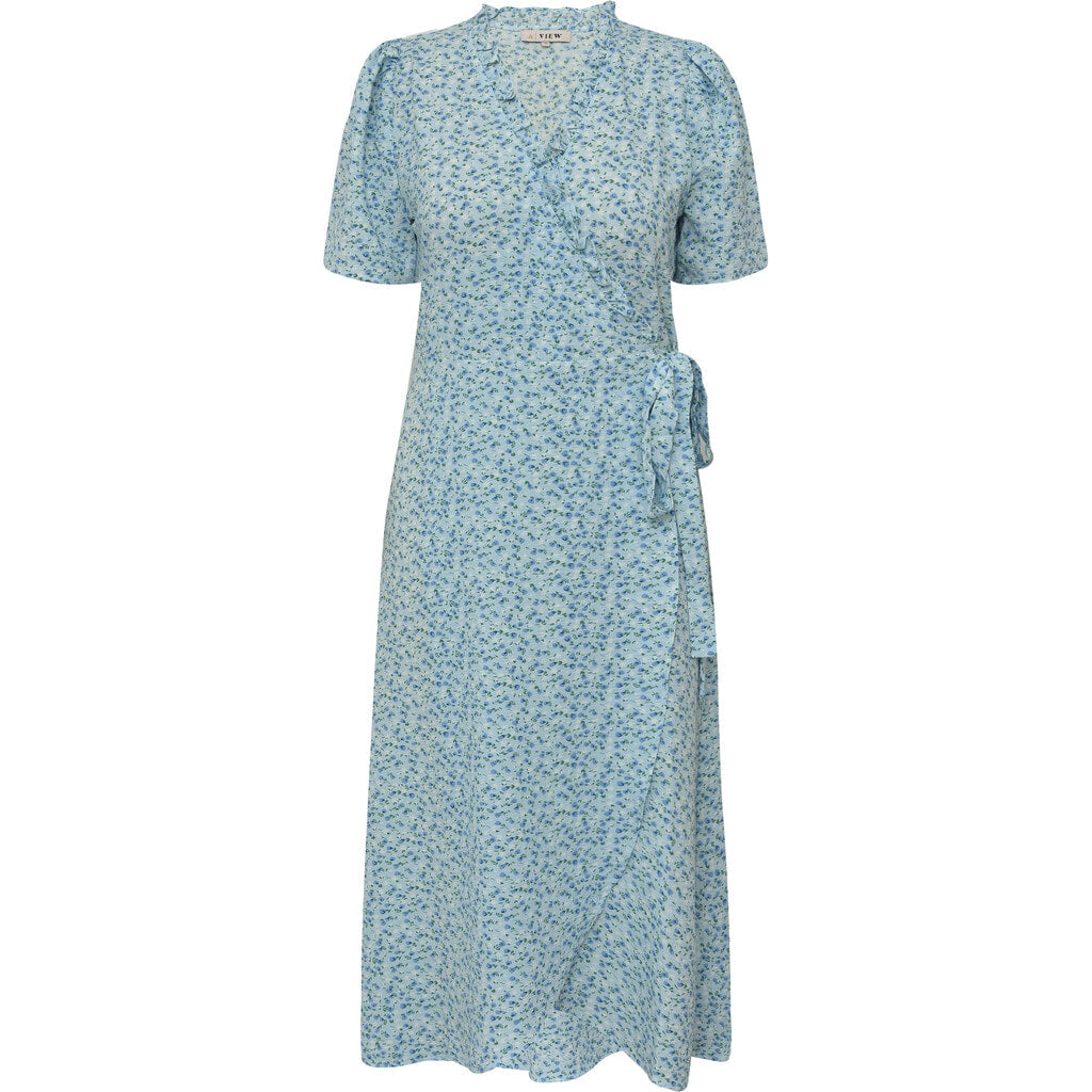 Peony Dress - Blå/Vit