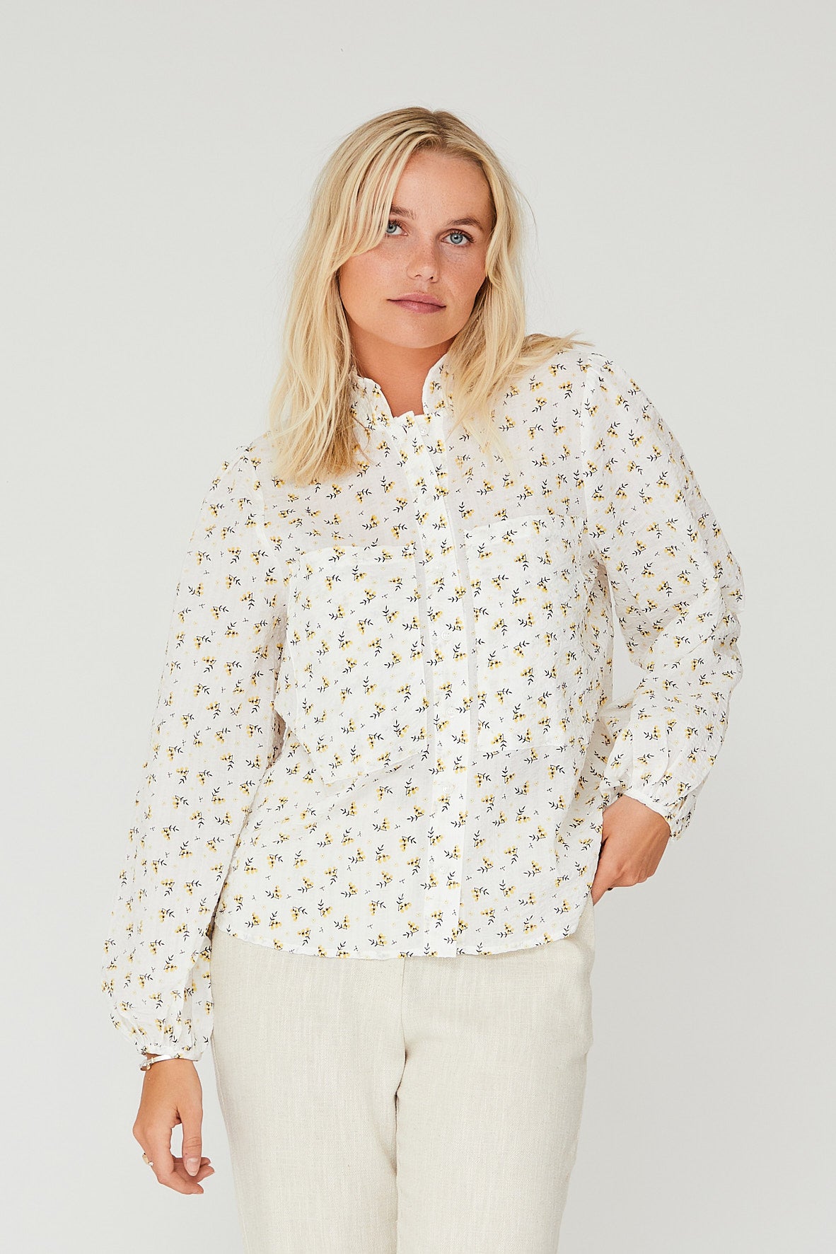 Tiffany Shirt - White/Yellow