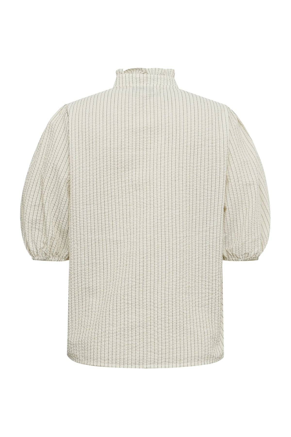 Tiffany Short Sleeve Stripe Shirt - Off White/Black Stripe