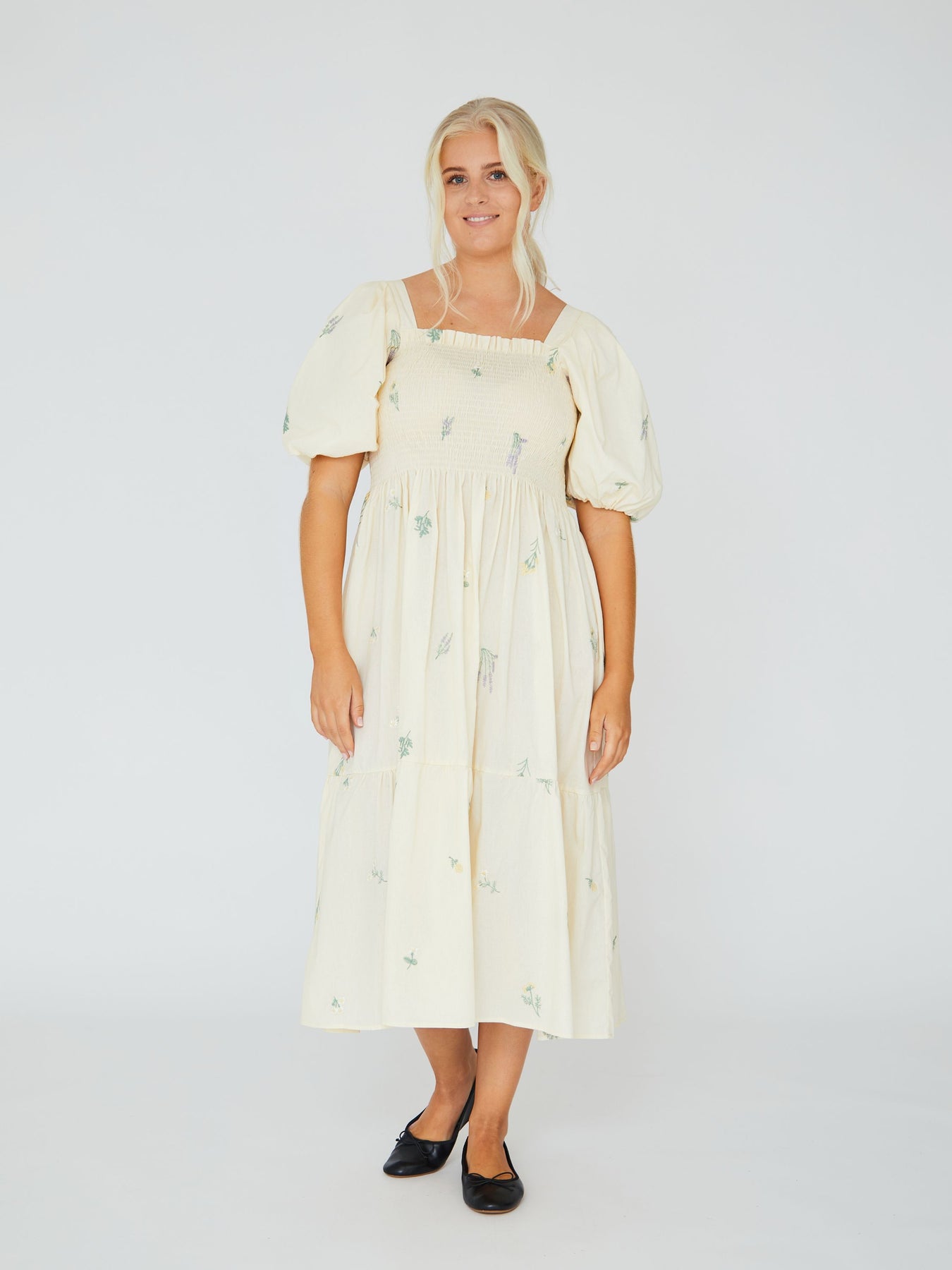 Cheri Dress - Beige/Yellow